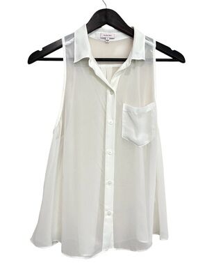 Sunday Best Sheer Sleeveless Button Shirt